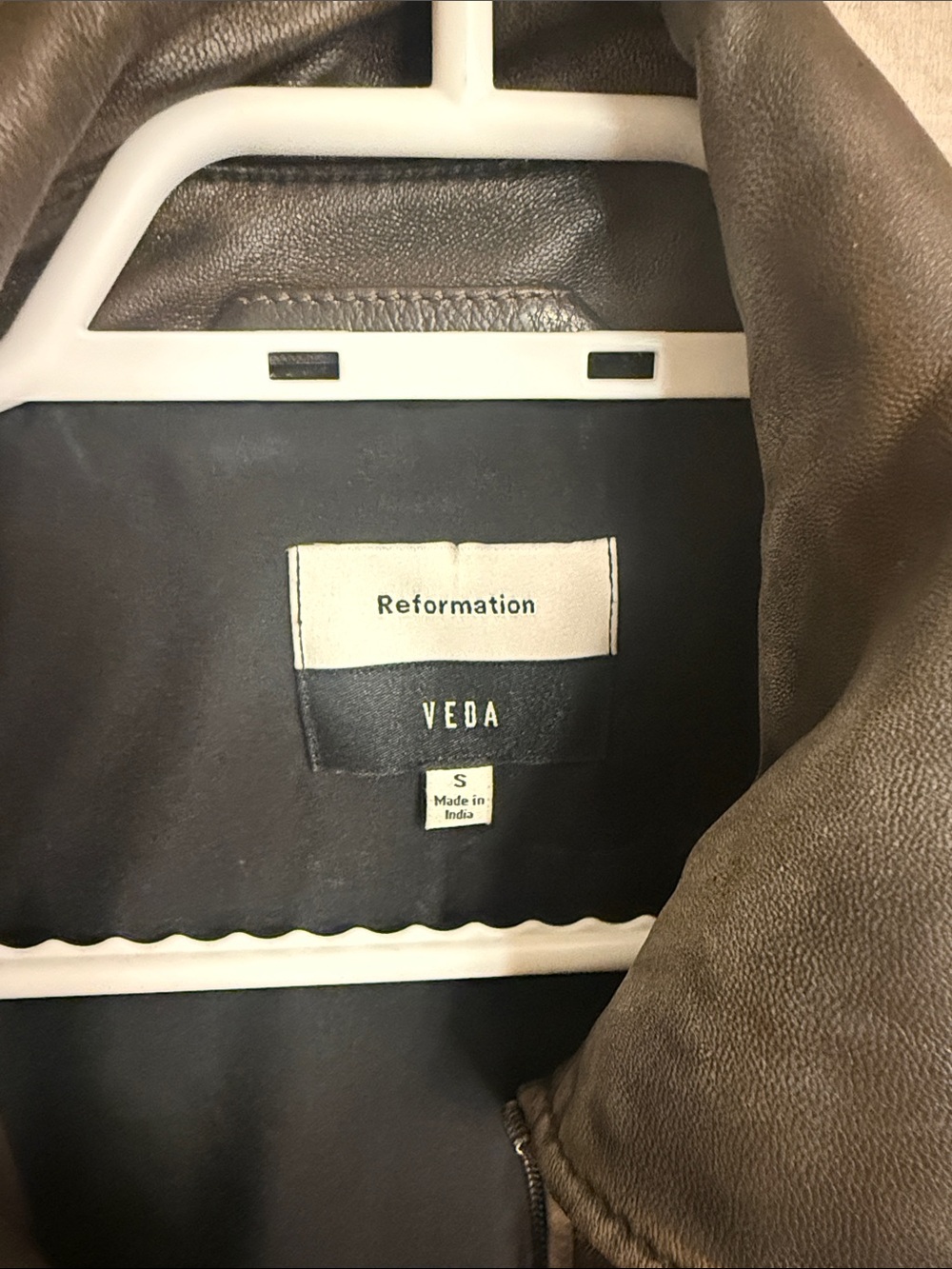 Reformation Veda Marco leather oversized bomber - size S - Picture 3 of 4